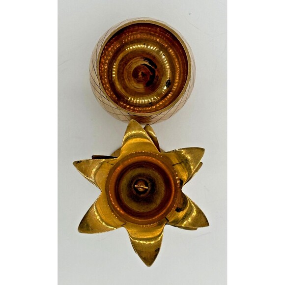 Vintage Solid Brass Pineapple Lidded‎ Trinket Jar & Candle Holder 5" Tall - Picture 6 of 12